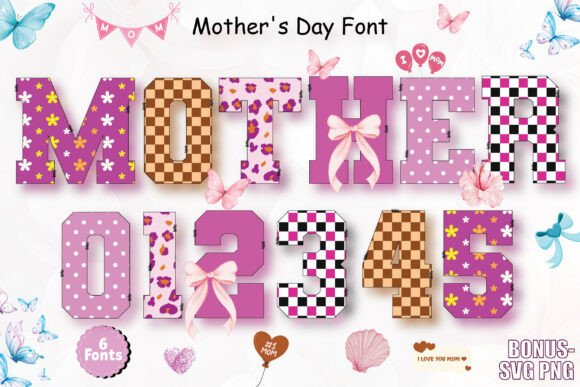 Mother's Day Mega Alphabets Bundle: A Complete Font Set for Heartfelt Designs