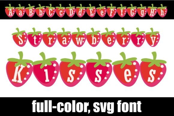Strawberry Kisses: A Sweet Berry Icon SVG Font for Fresh Designs